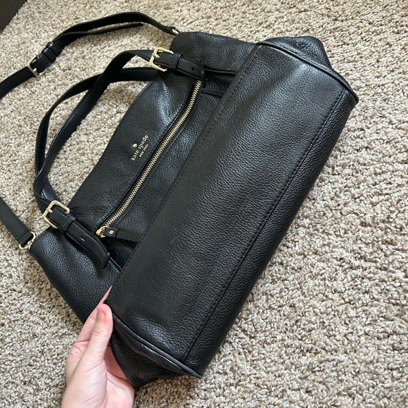 Kate Spade New York Cobble Hill Peters Pebbled Black Leather Women’s Travel Tote - Picture 10 of 16